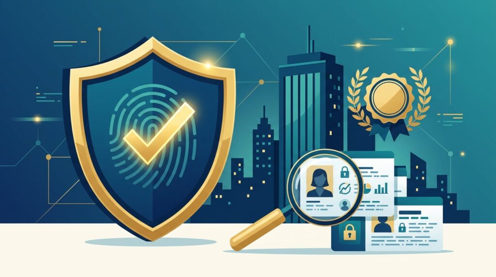 Trestle legitimacy check with shield of trust over identity data records