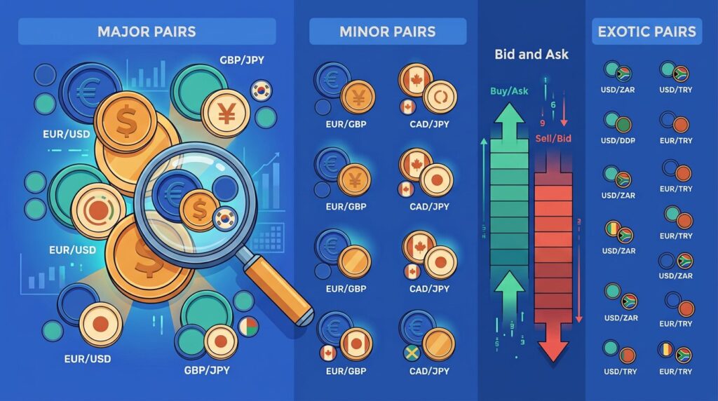 Forex trading major, minor, and exotic currency pairs explained