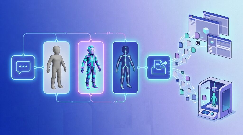 Meshy AI generation workflow pipeline