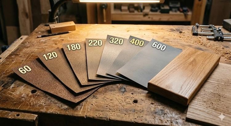 fine to medium-grit sandpaper