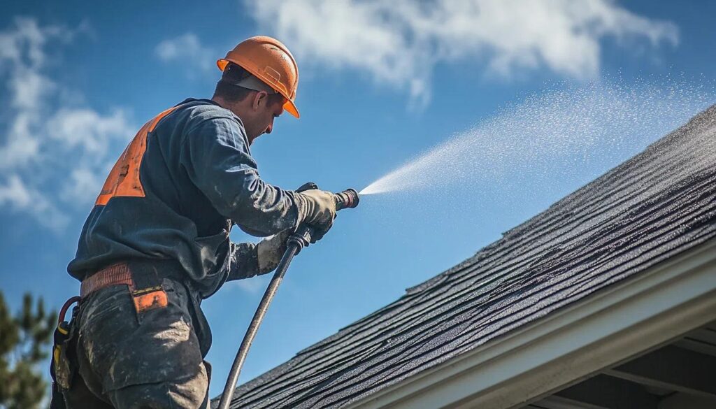 cleaning shingle roofs